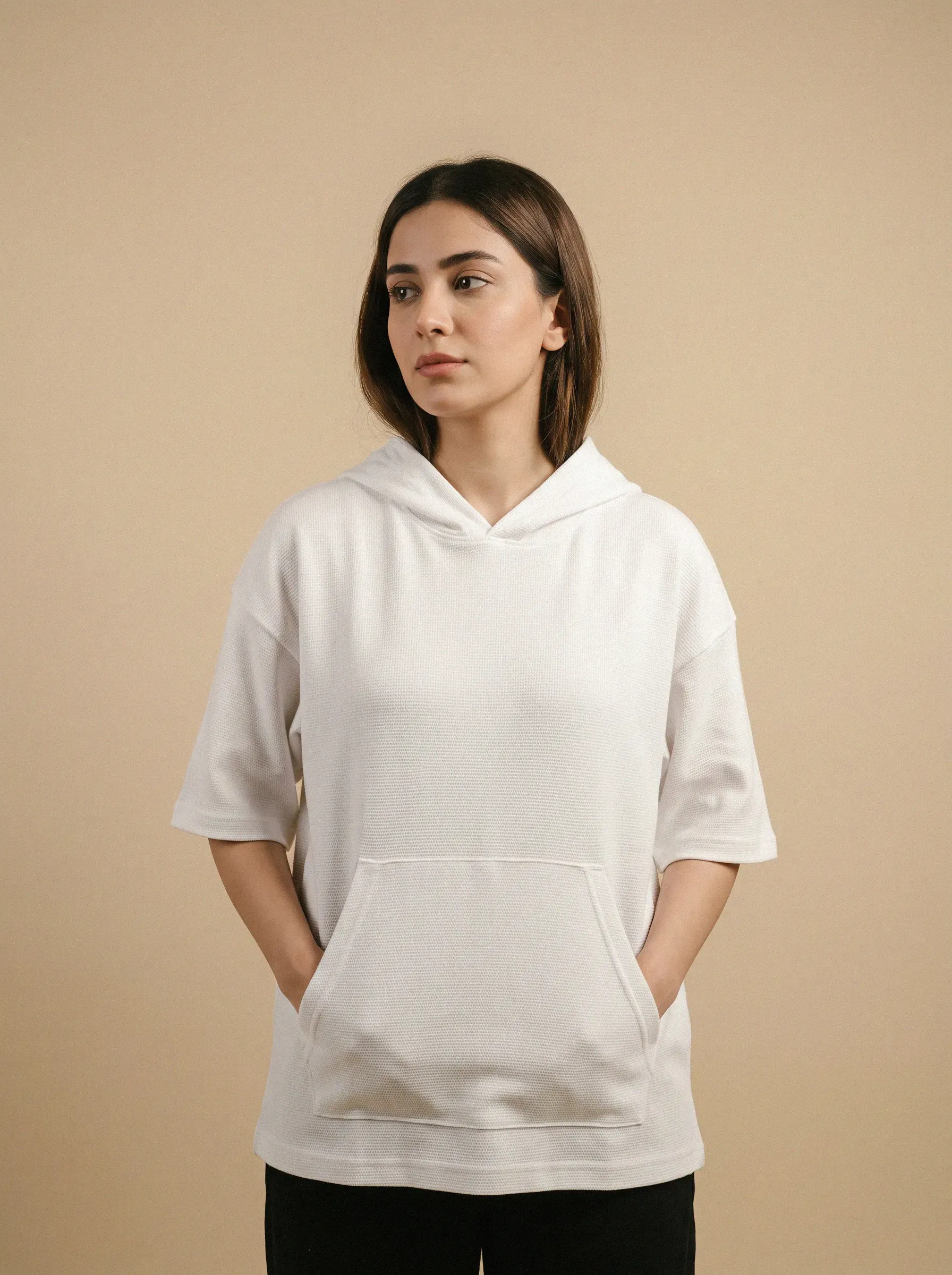تیشرت کلاهدار وافل